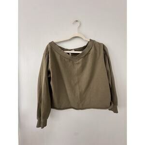 ASOS Women's Cropped Sweater Size 6 Olive Army Green Athletic